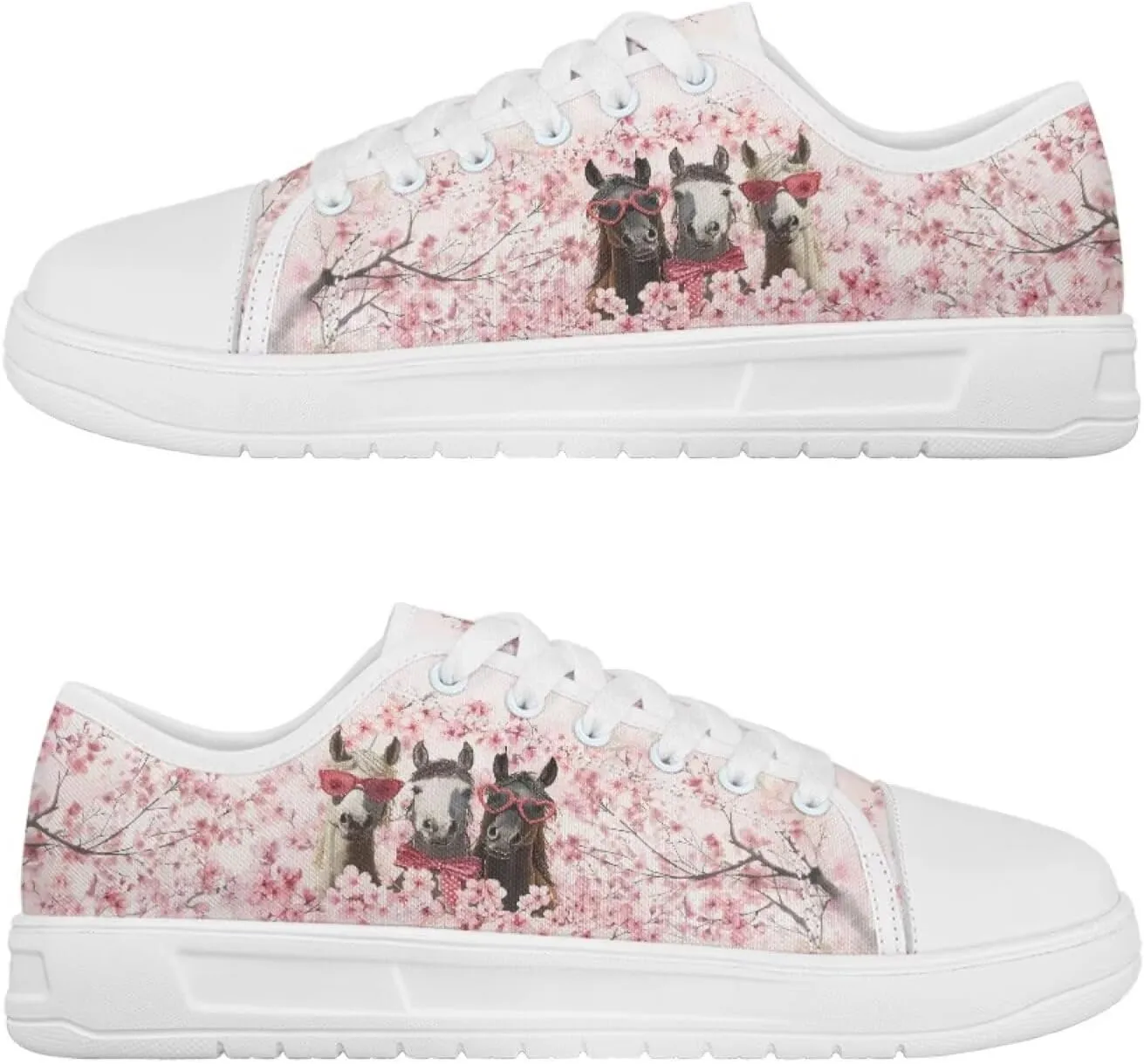 Floral Print Canvas Sneaker Womens Fashion Jogging Trendy Footwear Comfortable Slip On Sneakers Casual Walking Shoes
