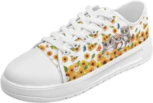 Floral Print Canvas Sneaker Womens Fashion Jogging Trendy Footwear Comfortable Slip On Sneakers Casual Walking Shoes