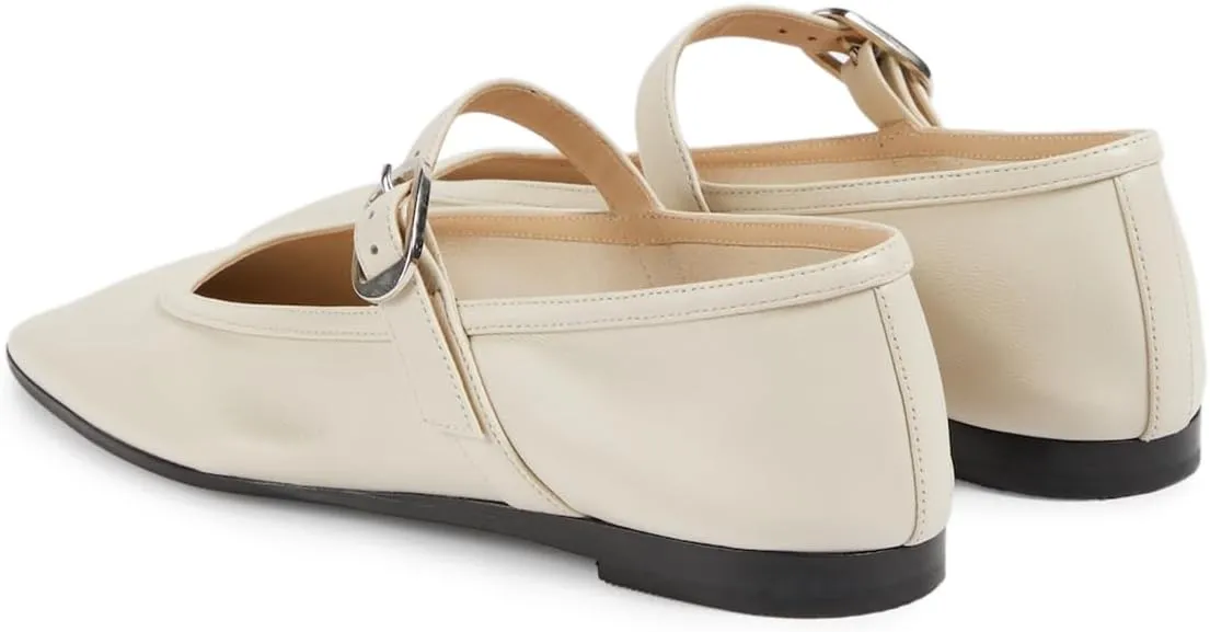 FOWT Women Classic Closed Square Toe Mary Jane Flats Comfortable Insole Adjustable Buckle Ballroom Daily Casual Ballet Flats Size 4-16 US