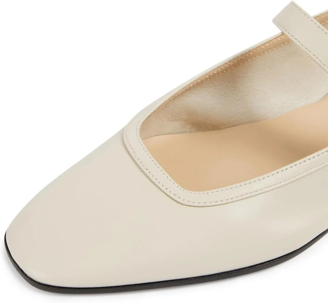 FOWT Women Classic Closed Square Toe Mary Jane Flats Comfortable Insole Adjustable Buckle Ballroom Daily Casual Ballet Flats Size 4-16 US