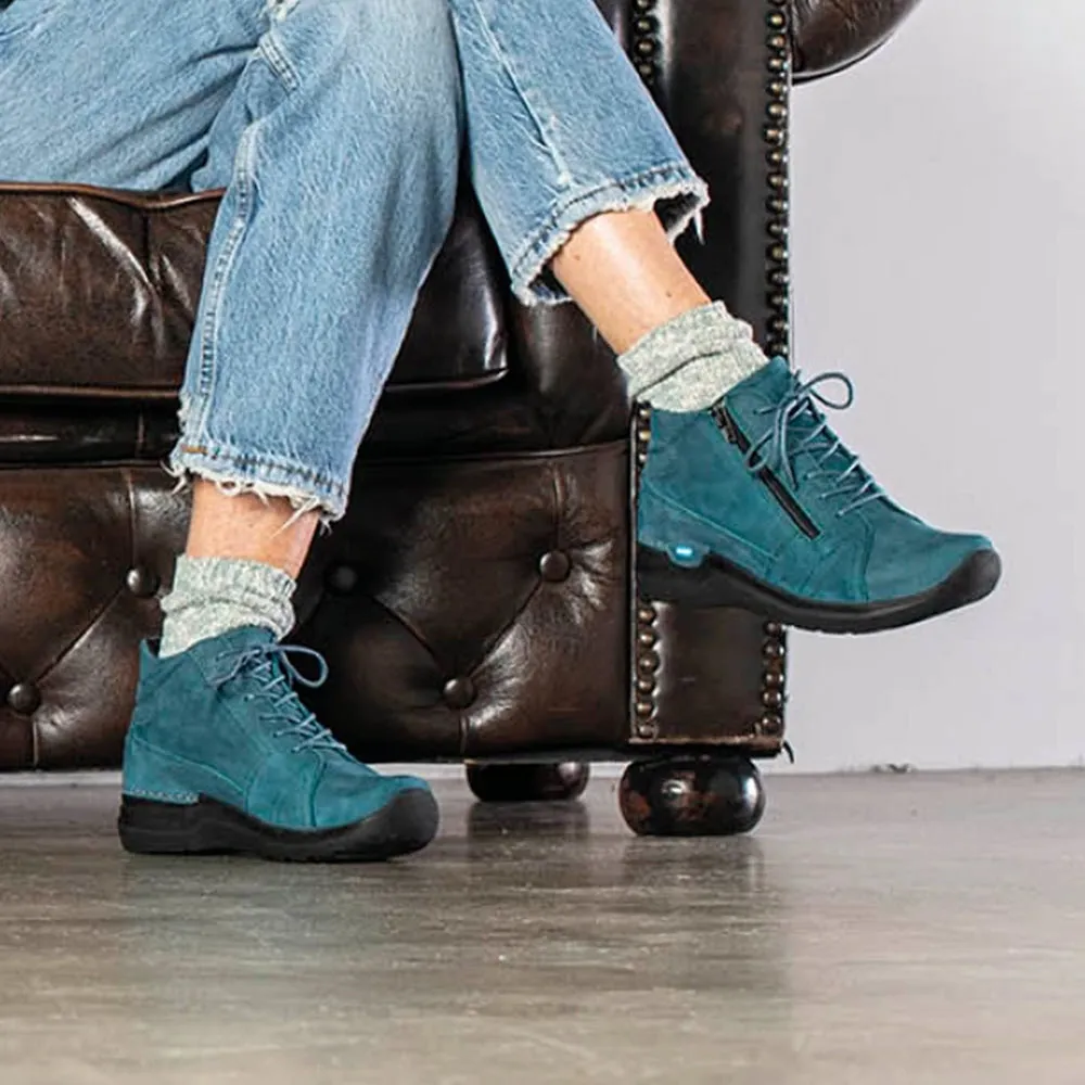 WOLKY WHY ANTIQUE NUBUCK PETROL - WOMENS