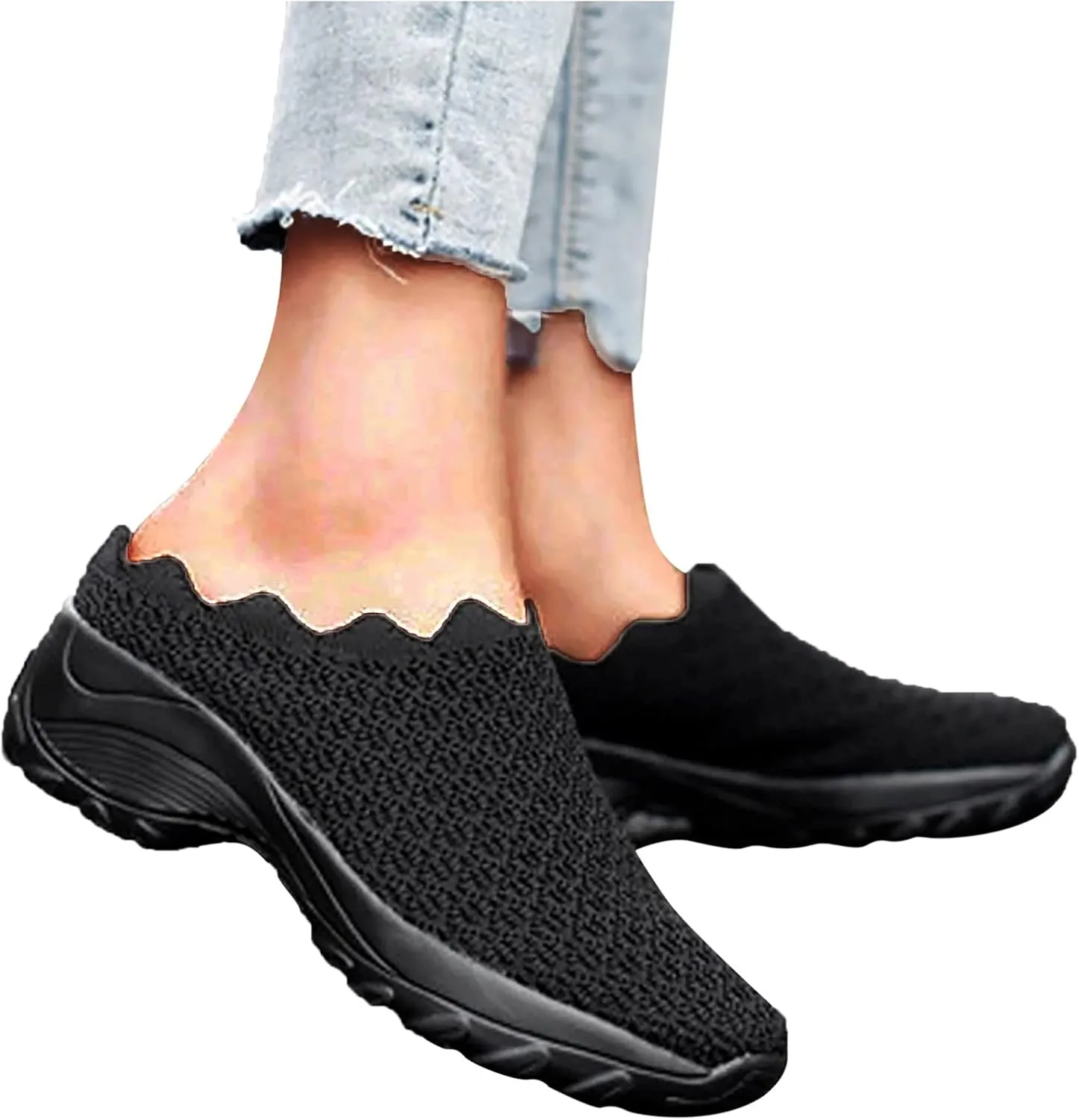 Women Breathable Slip On Sneakers Casual Walking Shoes Lightweight Canvas Comfortable Flats Non Slip Loafers