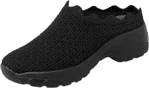 Women Breathable Slip On Sneakers Casual Walking Shoes Lightweight Canvas Comfortable Flats Non Slip Loafers