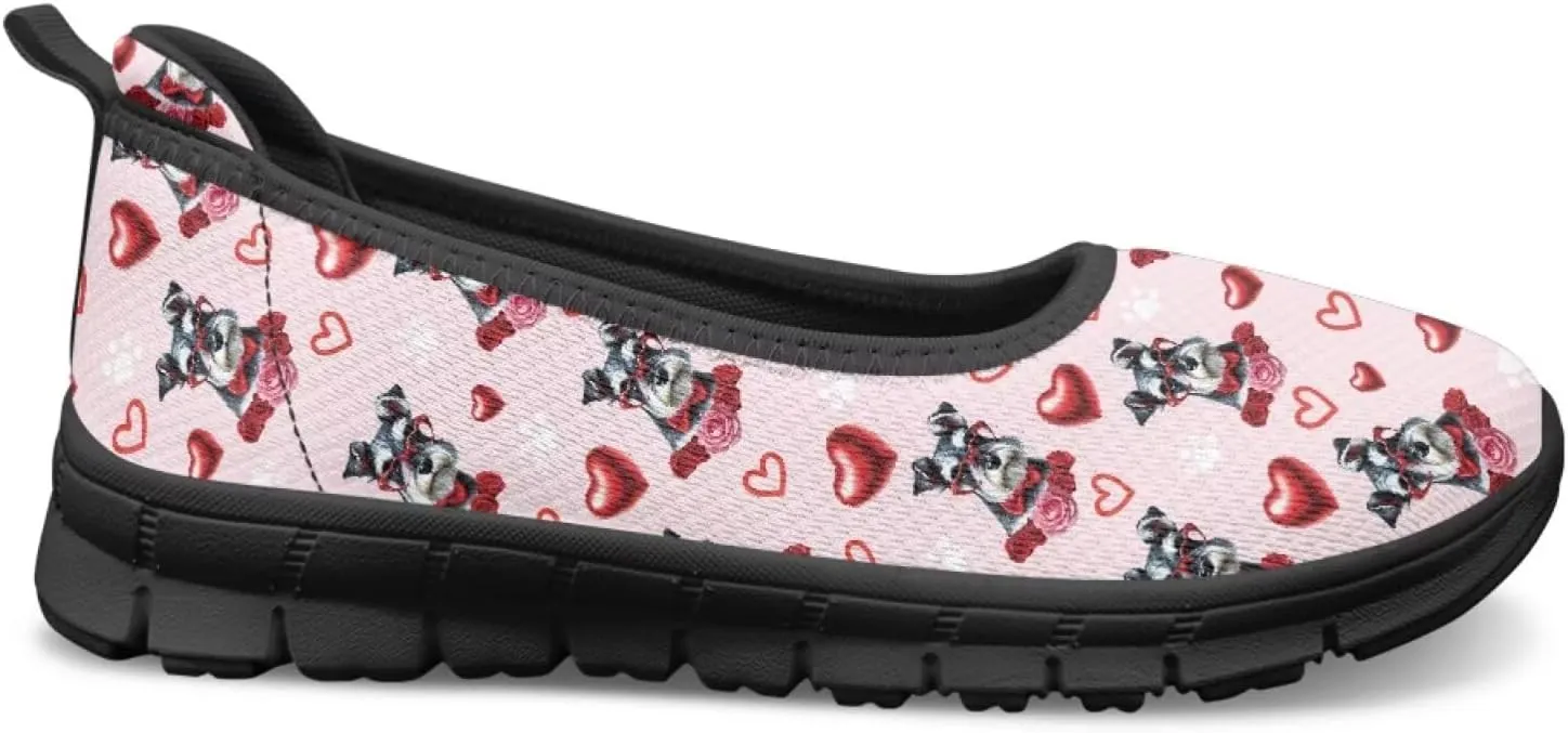 Women Slip On Shoes Heart Design Comfort Trendy Low Top Loafers Slip in Sneaker Walking Traveling Ballet Flat