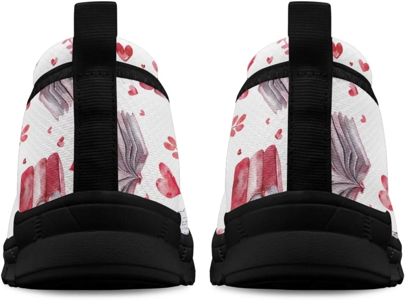 Women Slip On Shoes Heart Design Comfort Trendy Low Top Loafers Slip in Sneaker Walking Traveling Ballet Flat