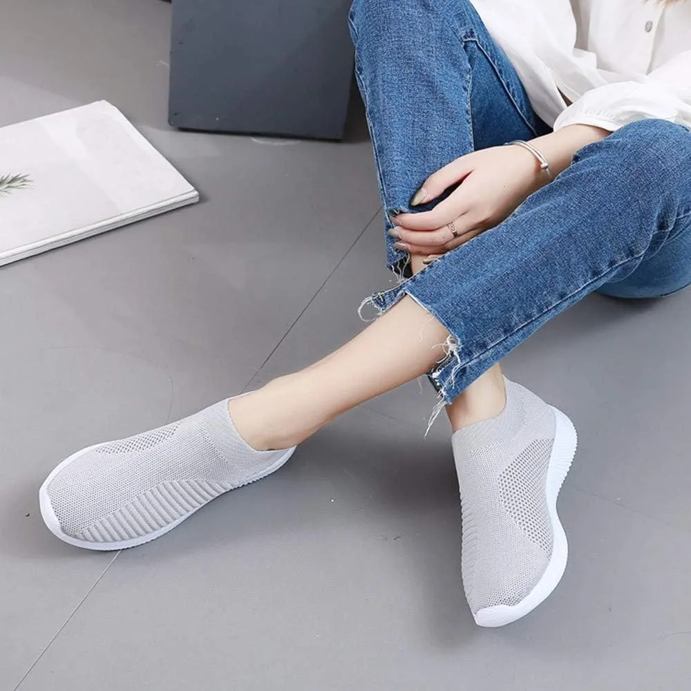 Women's Fashion Sneaker Mesh Slip On Black Non Slip Shoes for Women Comfortable Mens White Running Shoes Womens Loafer Flat Non Slip Sneakers for Women