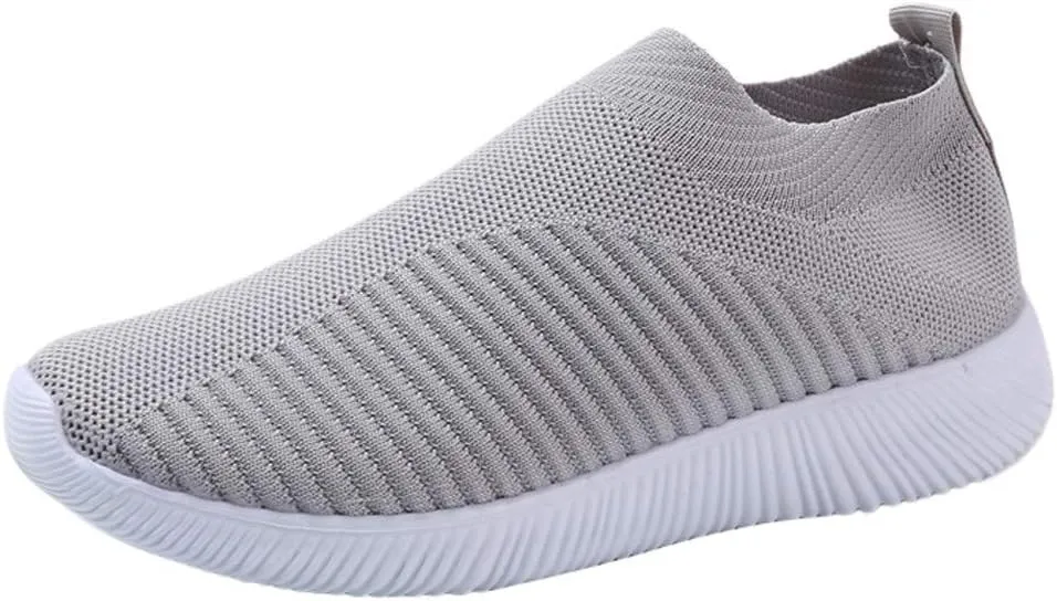 Women's Fashion Sneaker Mesh Slip On Black Non Slip Shoes for Women Comfortable Mens White Running Shoes Womens Loafer Flat Non Slip Sneakers for Women