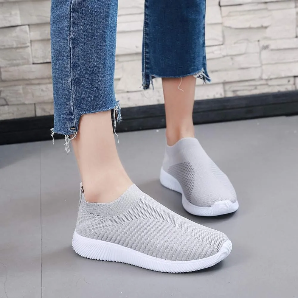 Women's Fashion Sneaker Mesh Slip On Black Non Slip Shoes for Women Comfortable Mens White Running Shoes Womens Loafer Flat Non Slip Sneakers for Women